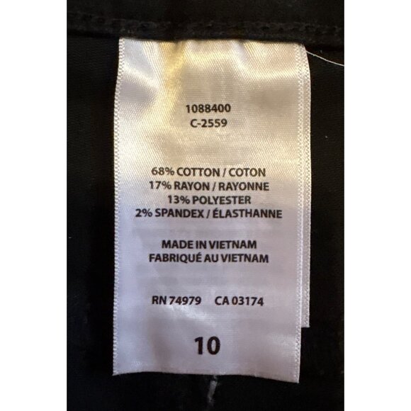 Santana Jeans Capri Wm Size 10 Mid Rise Straight Leg Black Pants Tummy Control - Picture 6 of 9